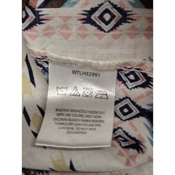 Wrangler Womens XS Western Turquois Pearl Snap Shirt Cotton Aztec Cowgirl - Picture 9 of 9